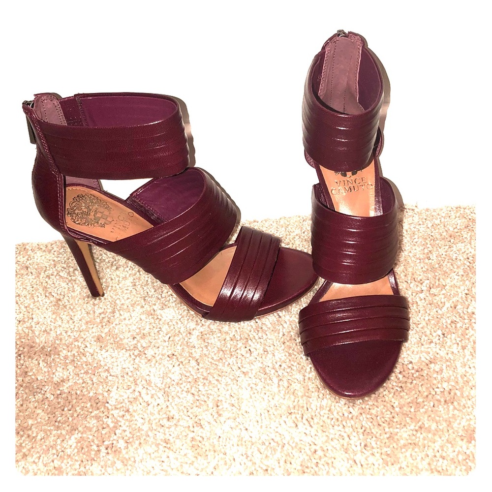 Vince Camuto Burgundy strappy heels